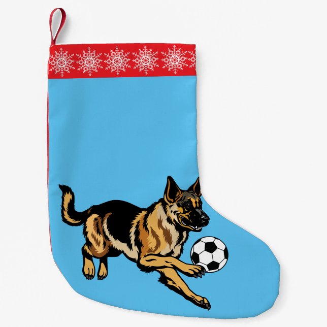 Meia De Natal Pequena cão de german shepherd (Frente)