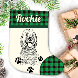 Meia De Natal Pequena Cão de Goldendoodle Personalizado