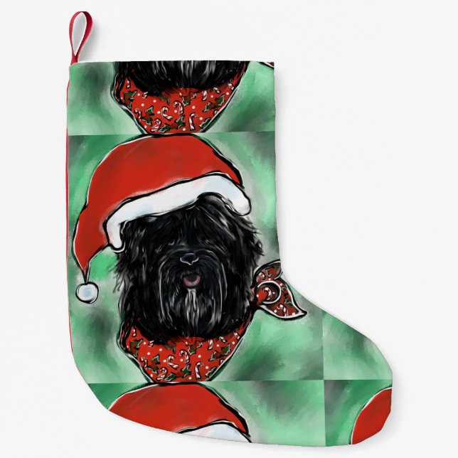 MEIA DE NATAL PEQUENA CÃO DE SEDA DE HAVANA (Frente)
