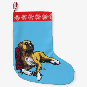 Meia De Natal Pequena cão do pugilista