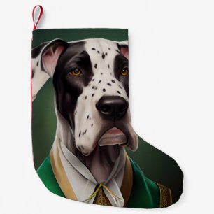 Meia De Natal Pequena Cão Dogue Alemão vestido para o Dia de São Patríci