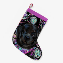 Meia De Natal Pequena Cão Terra Nova  