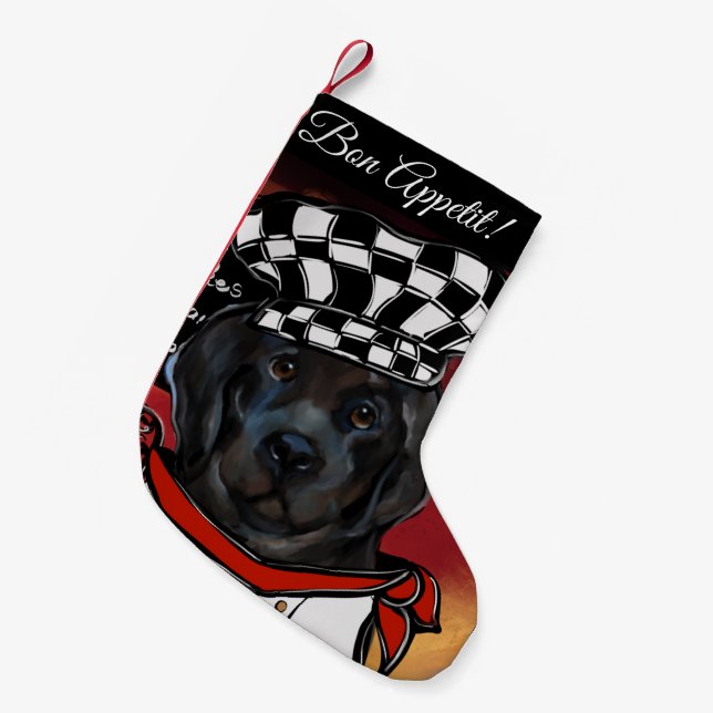 Meia De Natal Pequena Cão Terra Nova   (Frente (Pendurada))