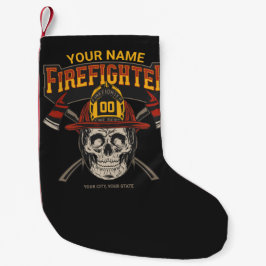 Meia De Natal Pequena Capacete de Caveira Personalizado de Bombeiro Ax B