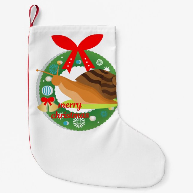 Meia De Natal Pequena caracol-caramujo (Frente)