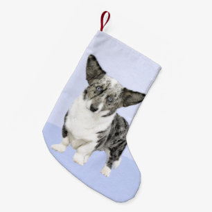 Meia De Natal Pequena Cardigan Welsh Corgi - Pintura Original para Cacho