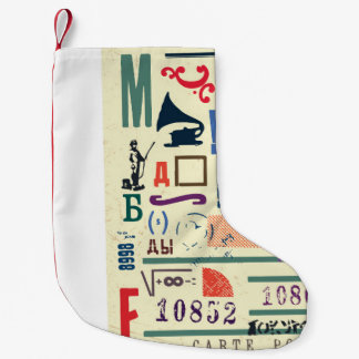 Meia De Natal Pequena Carimbo Vintage: Decoração do Documento