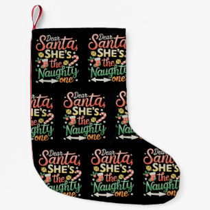 Meia De Natal Pequena Caro Papai Noel Ela É A Malvada Funny Xmas