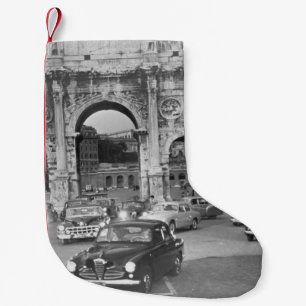 Meia De Natal Pequena Carros e monumentos antigos Roma Italyvintage,