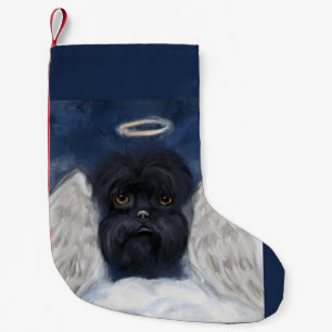 Meia De Natal Pequena Cartão de Anjo Affenpinscher