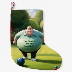 Meia De Natal Pequena Cartoon Funny Lawn Bowls Man,