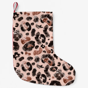 Meia De Natal Pequena Casaco de leopardo, padrão sem descontinuidades da