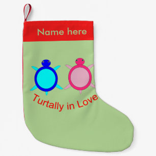 Meia De Natal Pequena Casal de Tartaruga Fixe Personalizado