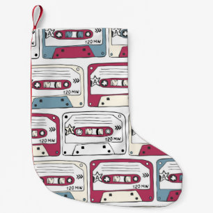Meia De Natal Pequena Cassetes de Música Retroativa: Padrão de Fundo Roc