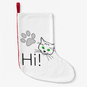 Meia De Natal Pequena Cat...