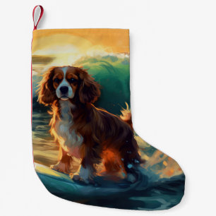 Meia De Natal Pequena Cavalier King Beach Surfing Painting