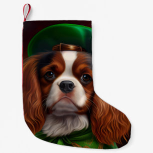 Meia De Natal Pequena Cavalier King Charles Spaniel no Dia de São Patríc