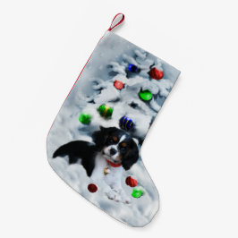 Meia De Natal Pequena Cavalier King Charles Spaniel Puppy Natal