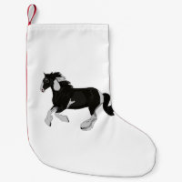 Cavalo aciganado de Vanner do Pinto preto e branco