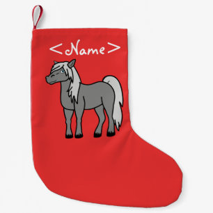 Meia De Natal Pequena Cavalo cinzento