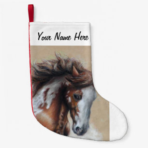 Meia De Natal Pequena Cavalo de pintura no deserto