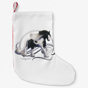 Meia De Natal Pequena Cavalo de Vanner Cigano Cigano Negro
