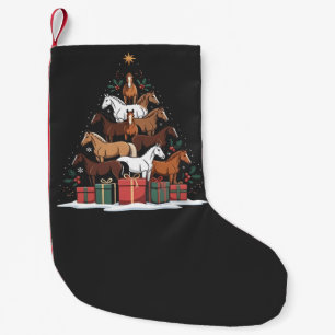 Meia De Natal Pequena Cavalo Moldado em Árvore de Natal Xmas Equinos
