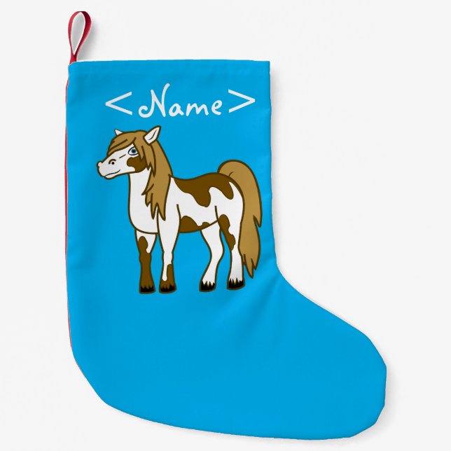 Meia De Natal Pequena Cavalo pintado (Frente)