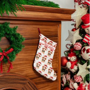 Meia De Natal Pequena Cavoodle Dog Raça Estrelas de Natal