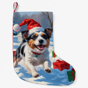 Meia De Natal Pequena Cena de Neve Festiva de Natal do Terrier Australia