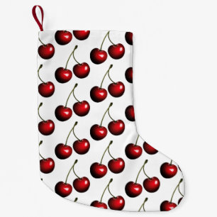 Meia De Natal Pequena Cerejas de Natal