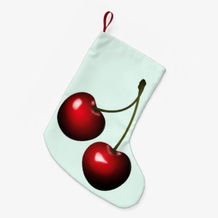 Meia De Natal Pequena Cerejas Doce