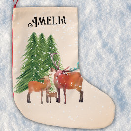 Meia De Natal Pequena Cervo Vermelho Personalizado