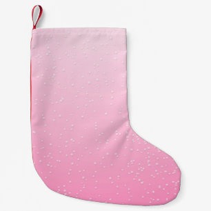 Meia De Natal Pequena Champanhe Rosa com Arte de Fundo das Pequenas Bolh