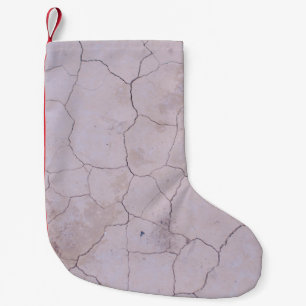 MEIA DE NATAL PEQUENA CHÃO DE CONCRETO BRANCO CRACKED
