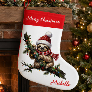 Meia De Natal Pequena Chapéu de Natal Personalizado de Preguiça Fofa Fes