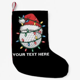 Meia De Natal Pequena Chapéu de Papai Noel com Bolas de Golfe Personaliz