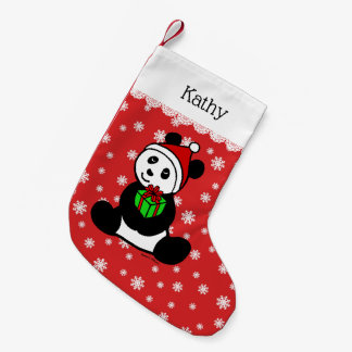 Meia De Natal Pequena Chapéu do papai noel da panda do Natal