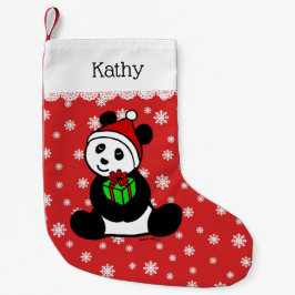 Meia De Natal Pequena Chapéu do papai noel da panda do Natal