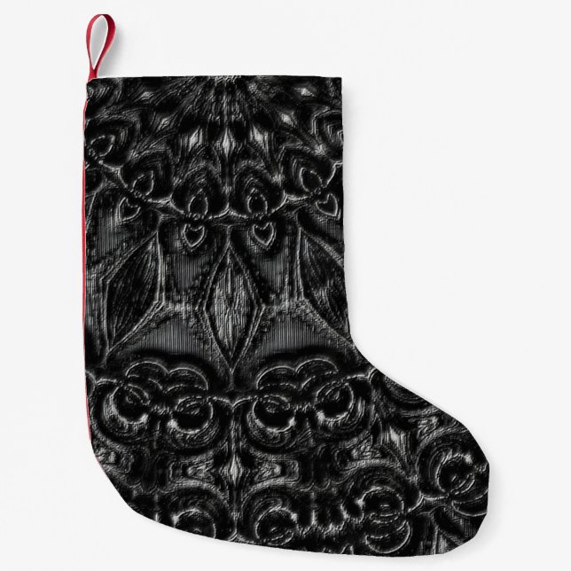 Meia De Natal Pequena Charcarvão Mandala (Frente)