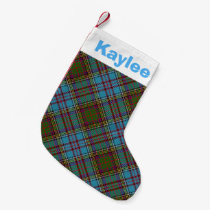 Meia De Natal Pequena Charm Clan Anderson Tartan