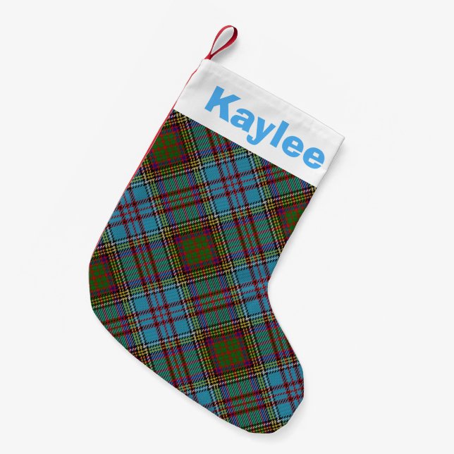 Meia De Natal Pequena Charm Clan Anderson Tartan (Frente (Pendurada))