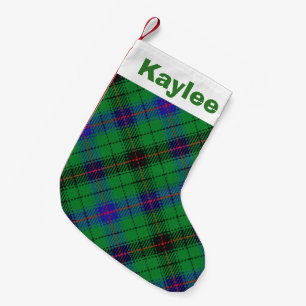 Meia De Natal Pequena Charm Clan Davidson Tartan