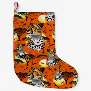 Meia De Natal Pequena Cheetah African Feline Wild Animal