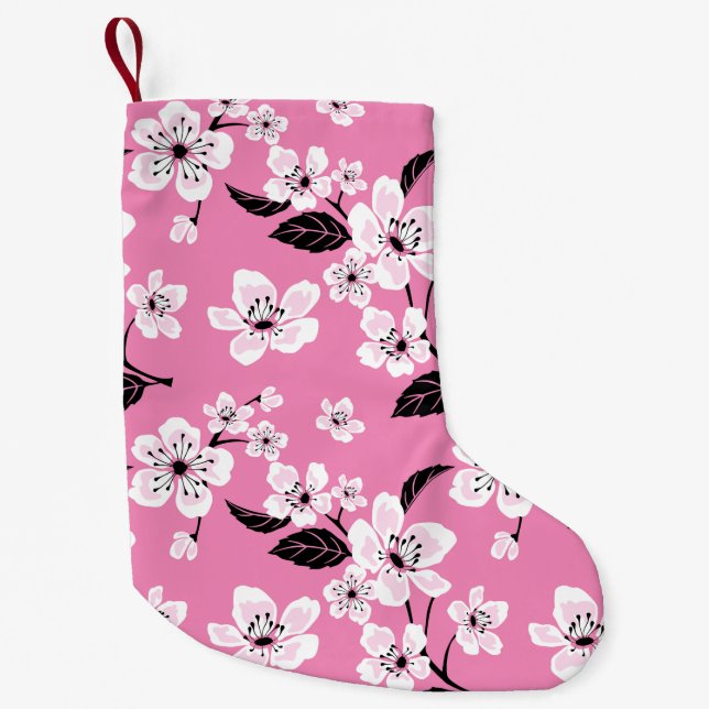 MEIA DE NATAL PEQUENA CHERRY BLOSSOM - SAKURA (LITE PINK) (Frente)