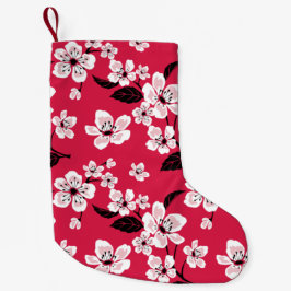 MEIA DE NATAL PEQUENA CHERRY BLOSSOM - SAKURA (VERMELHO)