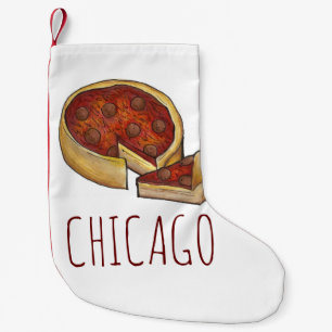 Meia De Natal Pequena Chicago IL Illinois Deep Dish Pepperoni Pizza Pie