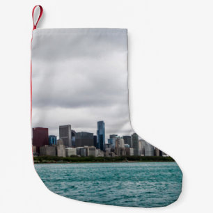 Meia De Natal Pequena Chicago Skylinechicago, skyline, aérea, arquiteto