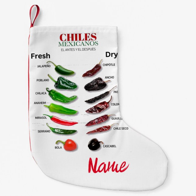 Meia De Natal Pequena Chiles Frescos e Secos Thunder_Cove (Frente)
