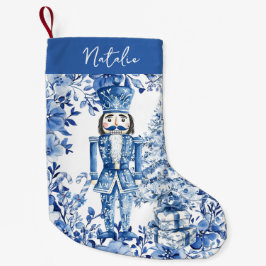 Meia De Natal Pequena Chinoiserie Blue Floral Soldiracker Floral Soldado